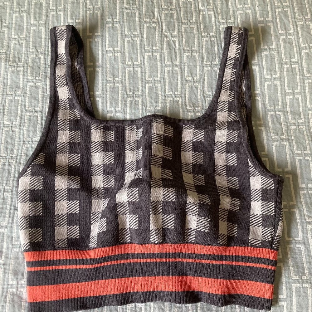 Artizia square neck checkered crop top